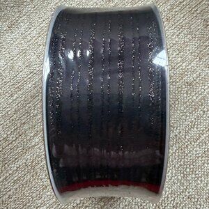 Members Mark Black Stripped Wired Ribbon 🎀 50 yards Spool width 2.5” 🆕 NWT